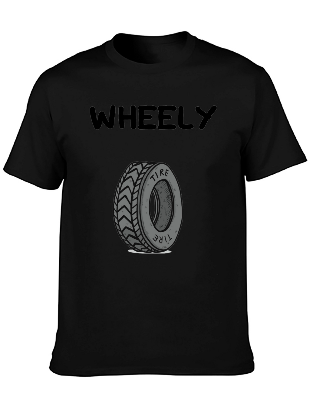 Wheely Tire Graphic Tee - Black Cotton