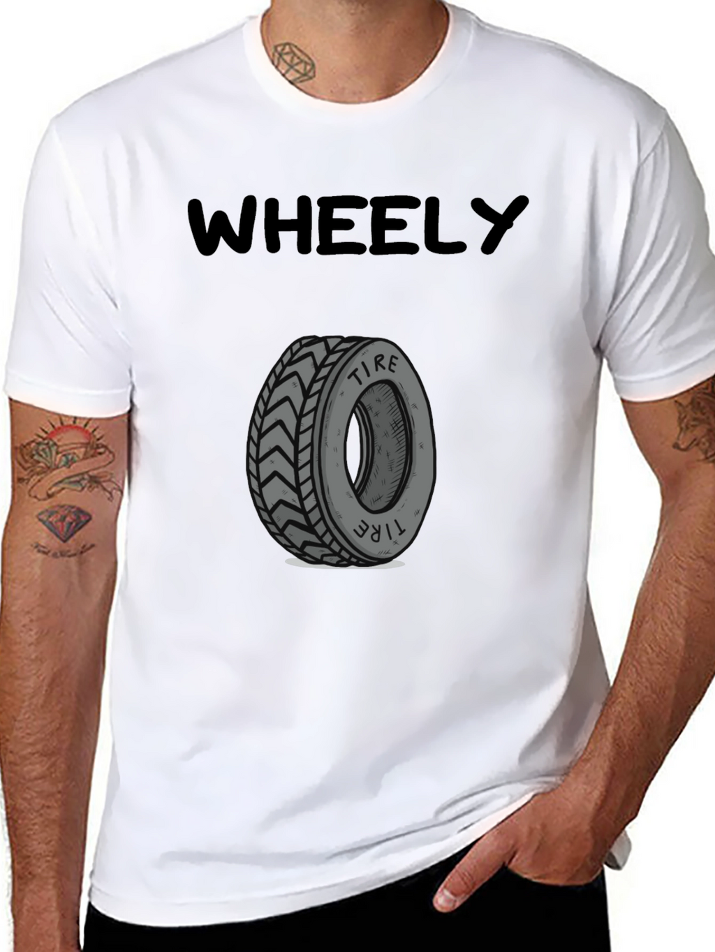 Wheely Tire Graphic Tee - Black Cotton