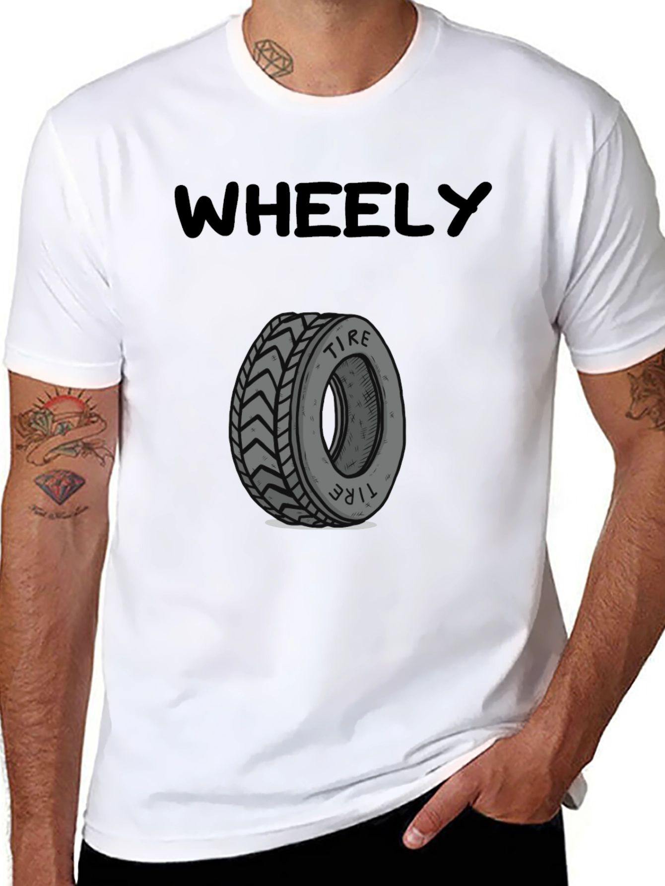 Wheely Tire Graphic Tee - Black Cotton