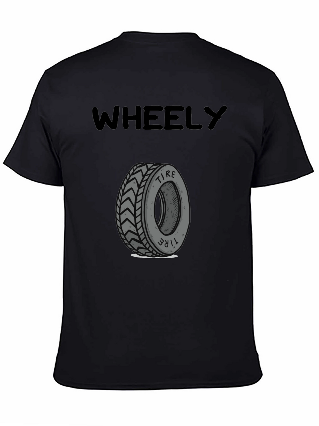 Wheely Tire Graphic Tee - Black Cotton