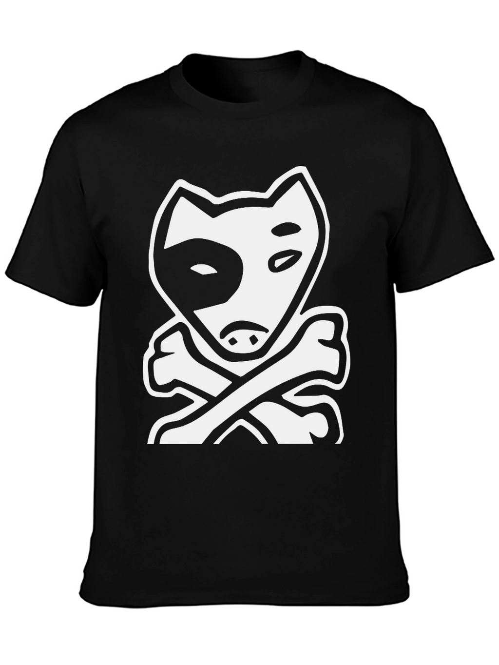 Dog & Bones Graphic Tee - Cool Black T-Shirt
