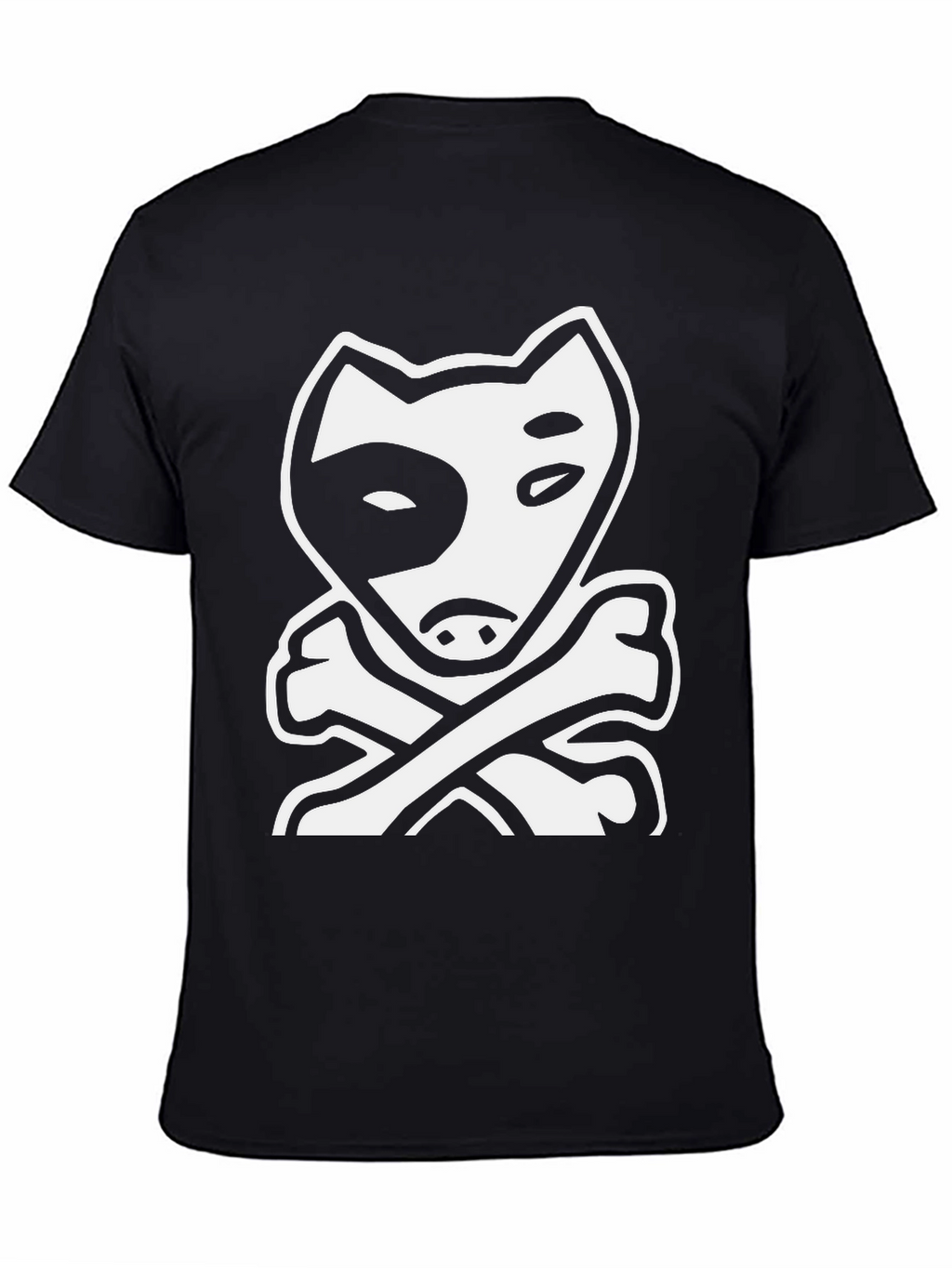 Dog & Bones Graphic Tee - Cool Black T-Shirt
