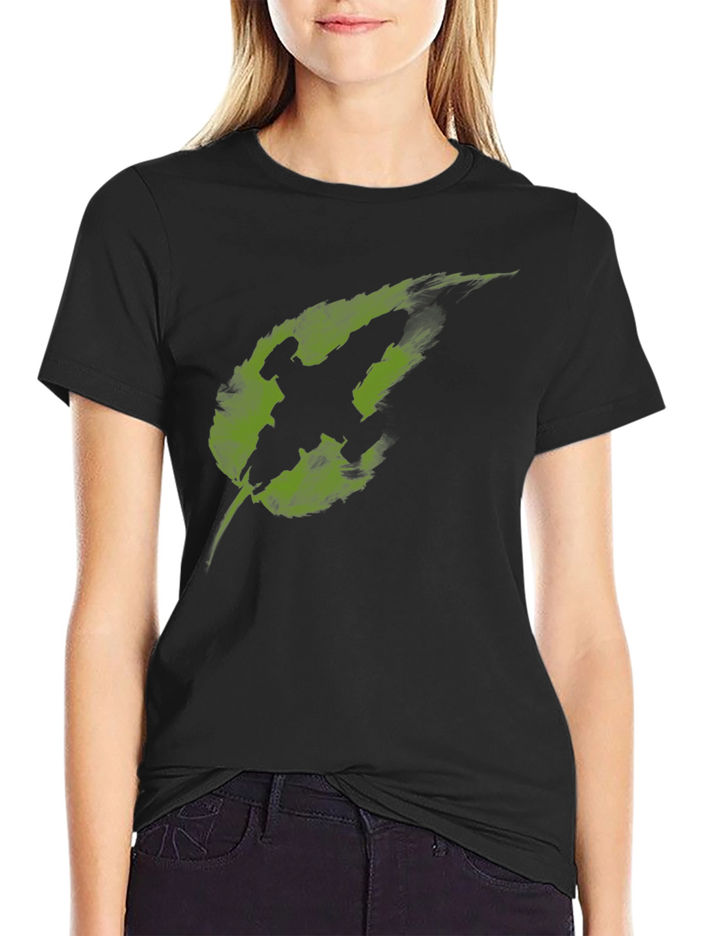 Leaf Fighter Graphic Tee - Black Cotton Blend