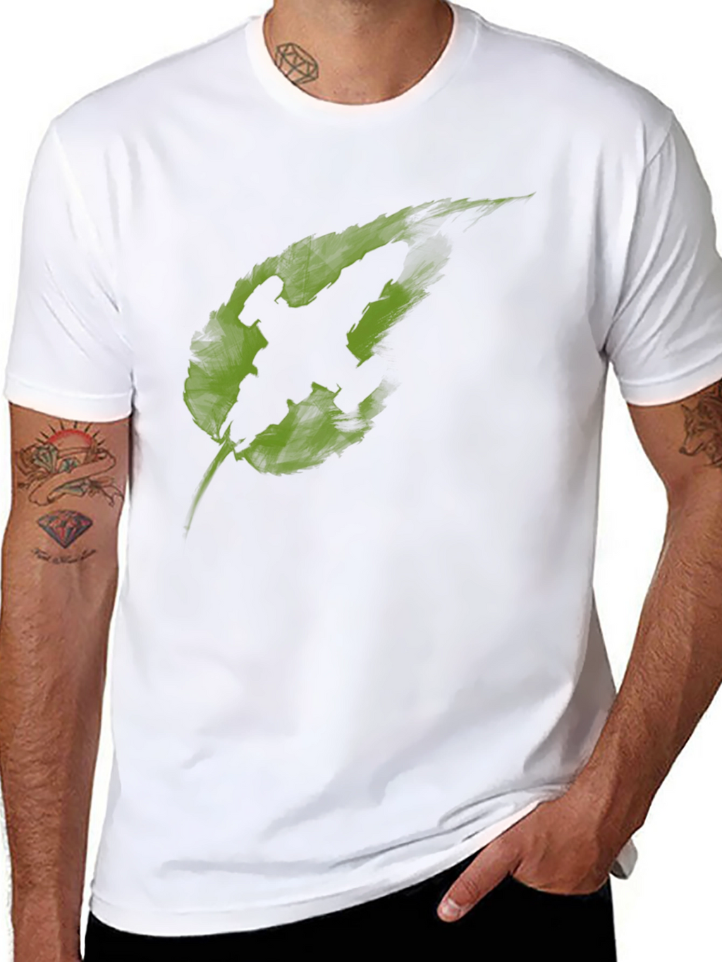 Leaf Fighter Graphic Tee - Black Cotton Blend