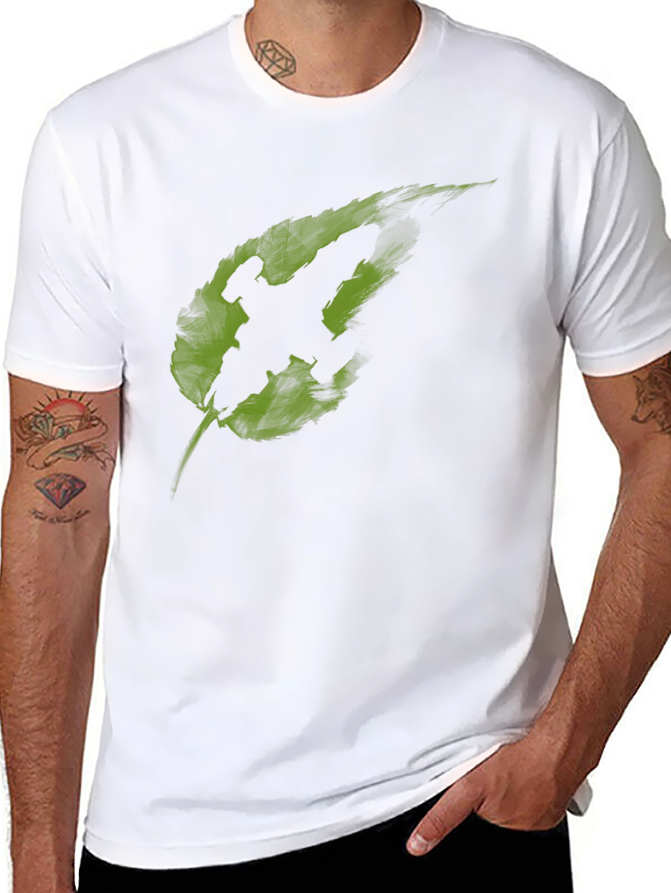 Leaf Fighter Graphic Tee - Black Cotton Blend