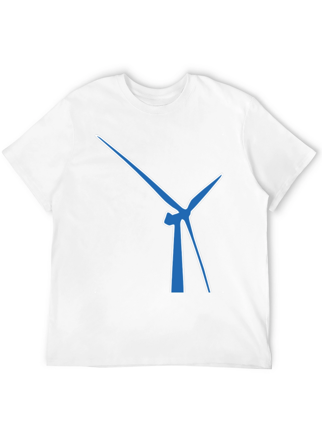 Wind Turbine Graphic Tee - Modern Blue Design