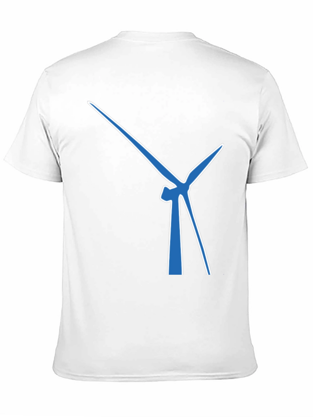 Wind Turbine Graphic Tee - Modern Blue Design