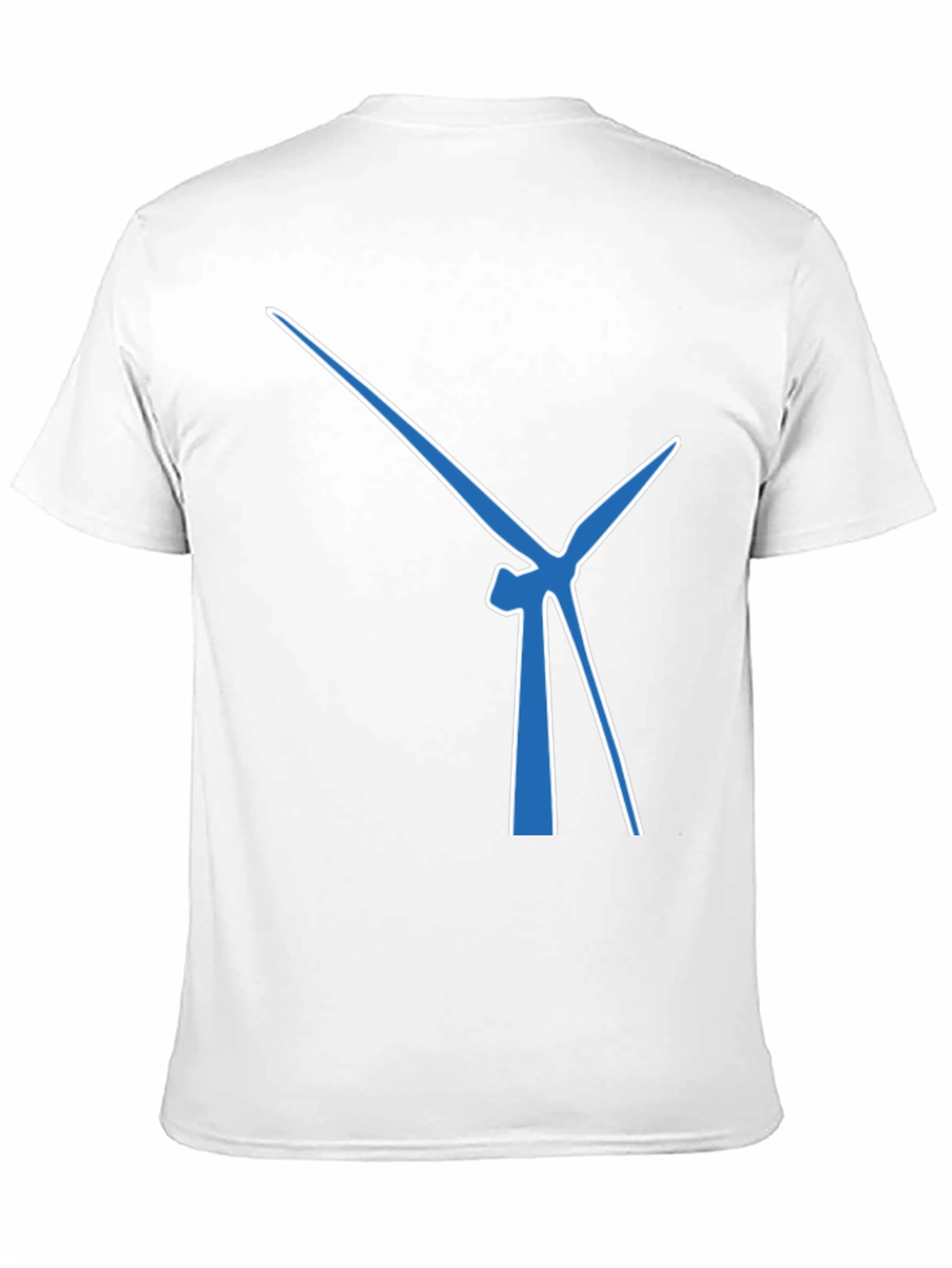 Wind Turbine Graphic Tee - Modern Blue Design