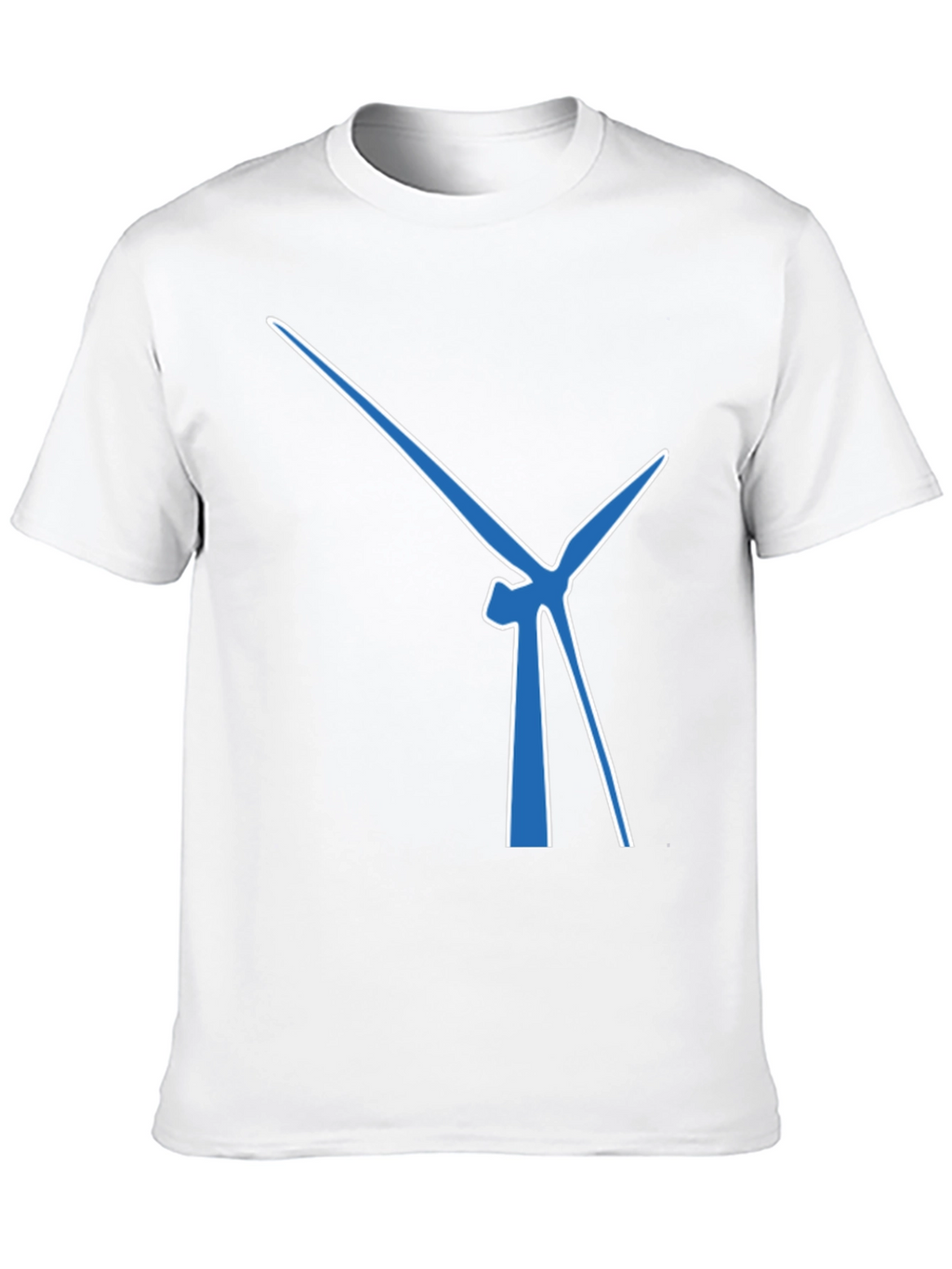 Wind Turbine Graphic Tee - Modern Blue Design