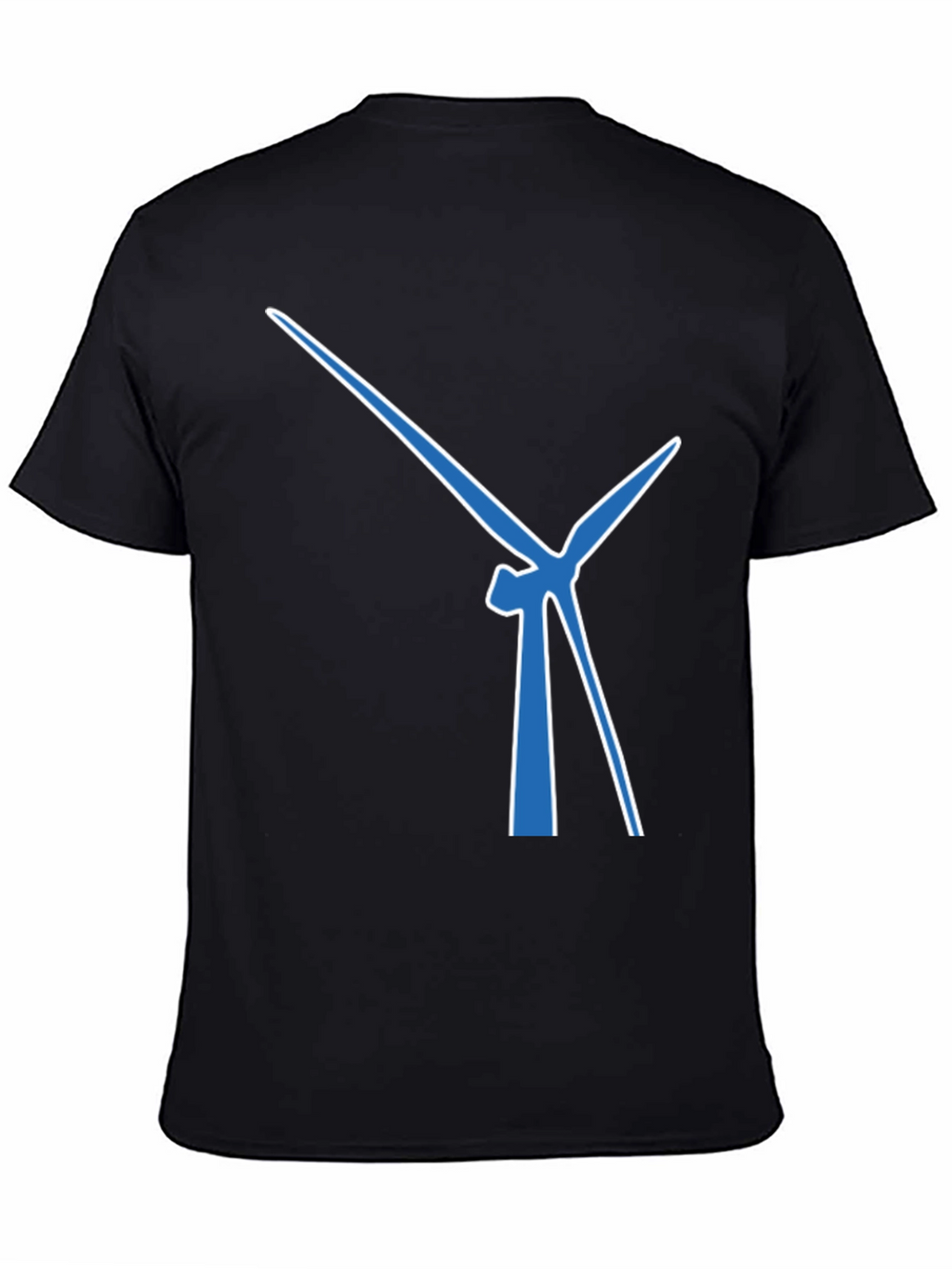 Wind Turbine Graphic Tee - Modern Blue Design