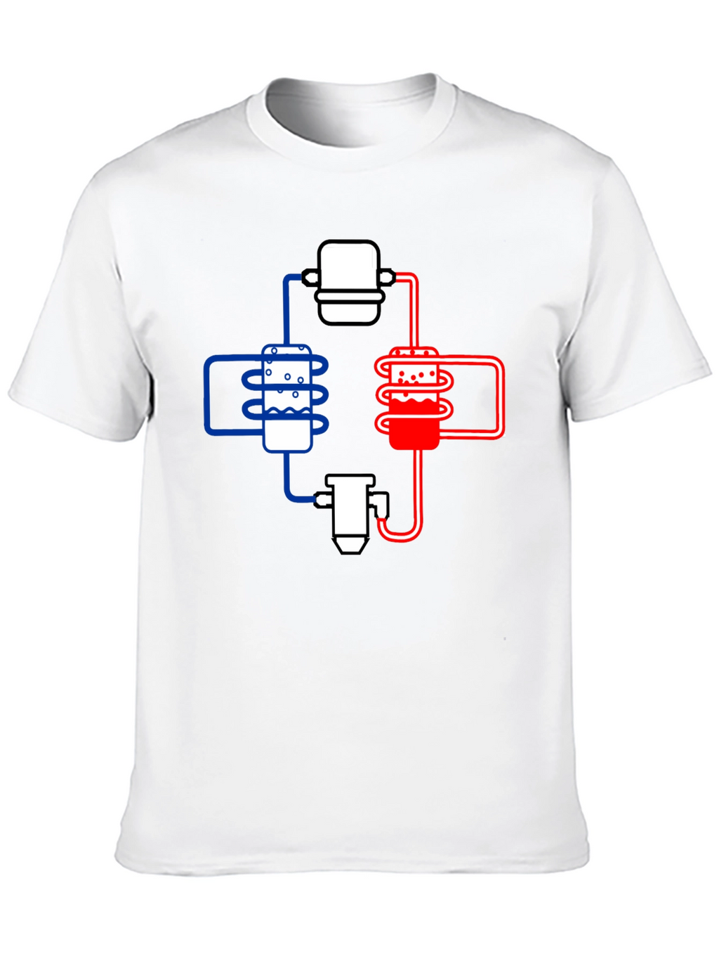Cooling System Diagram Black T-Shirt