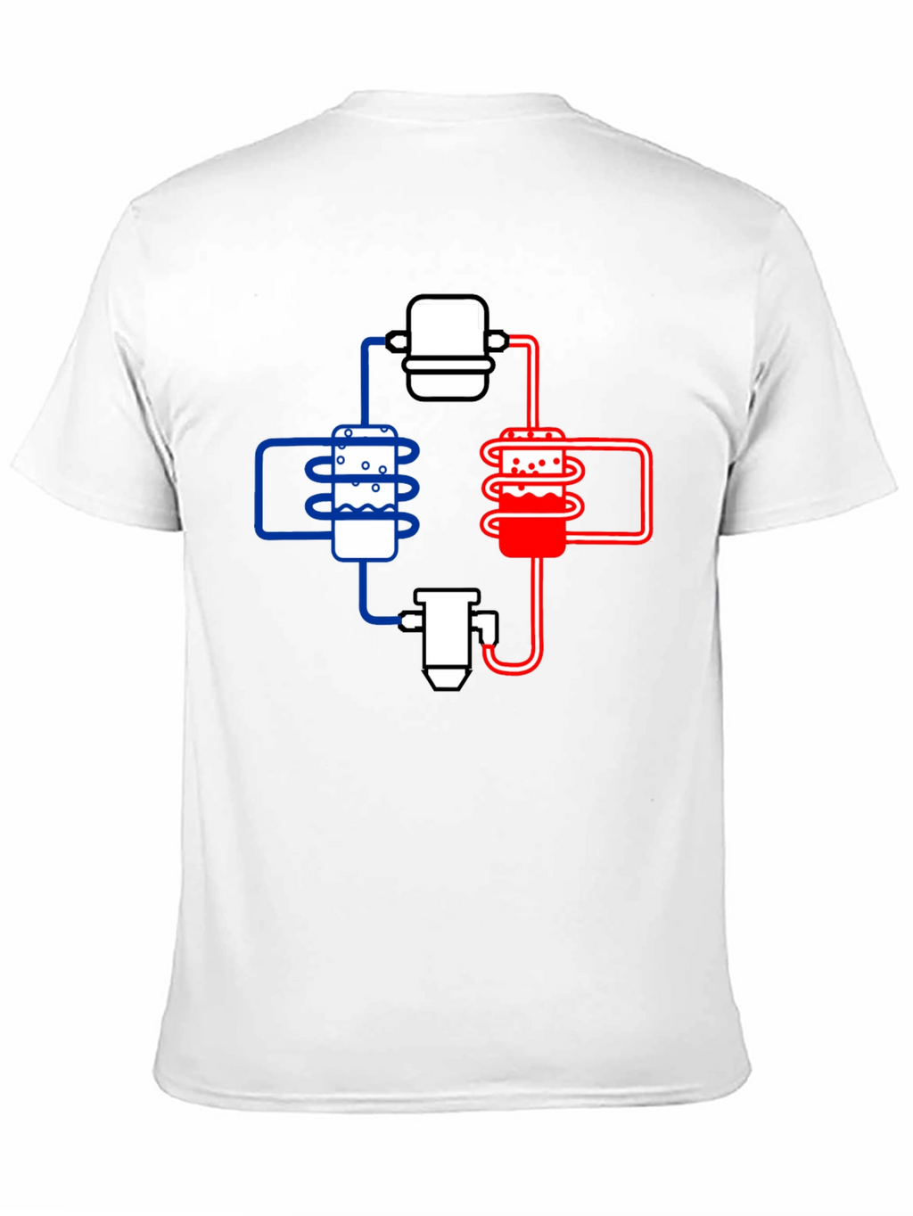 Cooling System Diagram Black T-Shirt
