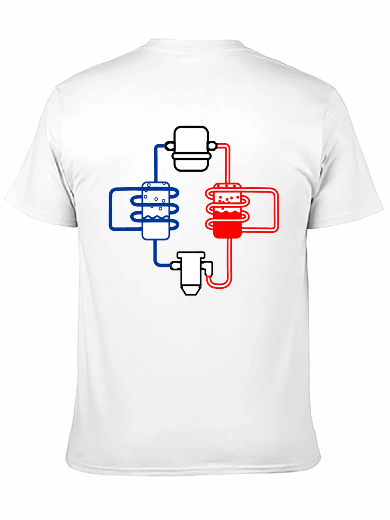 Cooling System Diagram Black T-Shirt