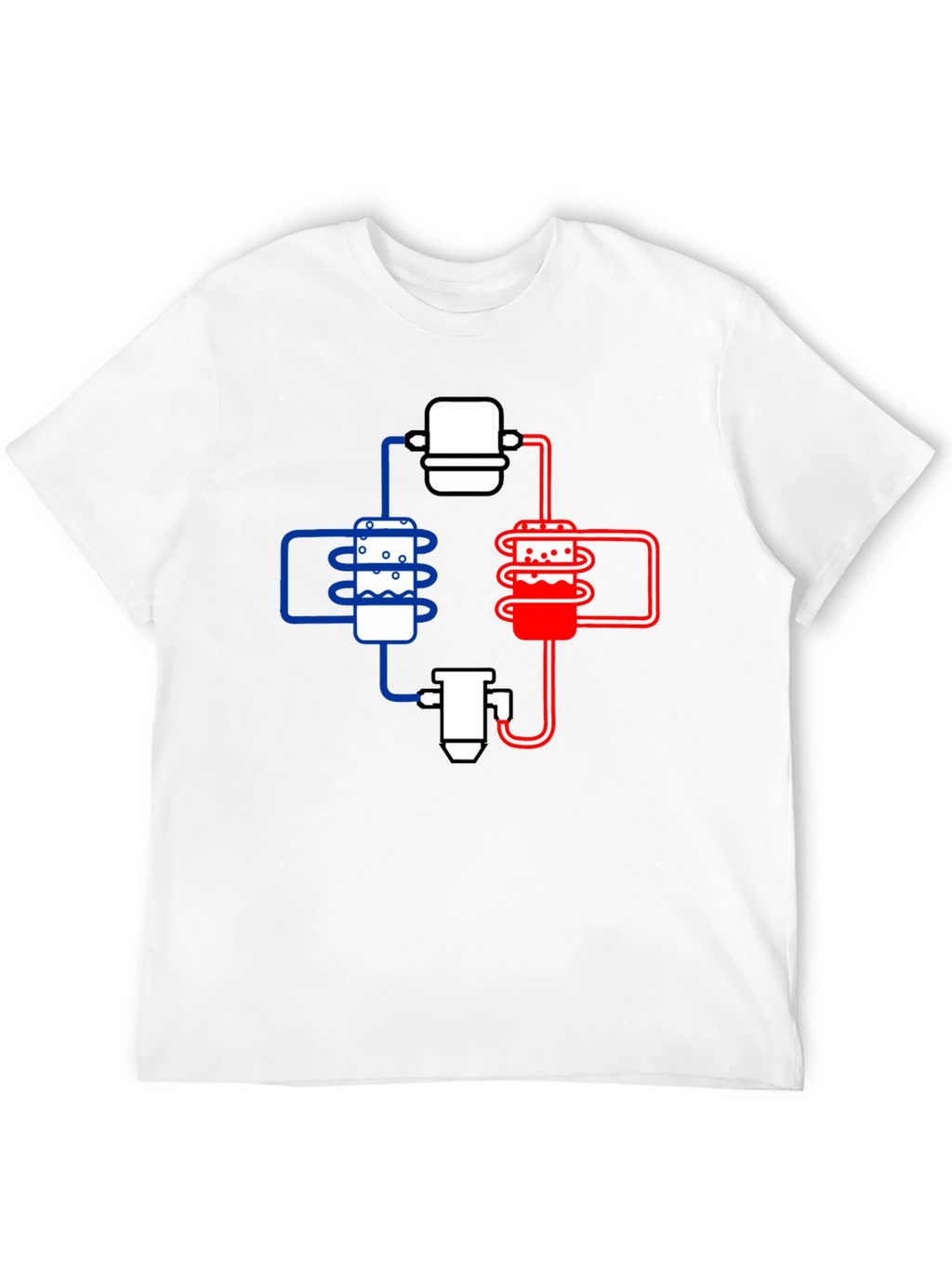 Cooling System Diagram Black T-Shirt