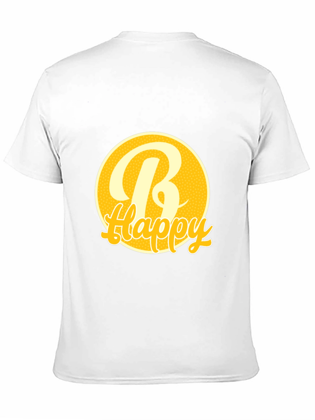 Be Happy Tee -  Round Yellow Graphic T-Shirt