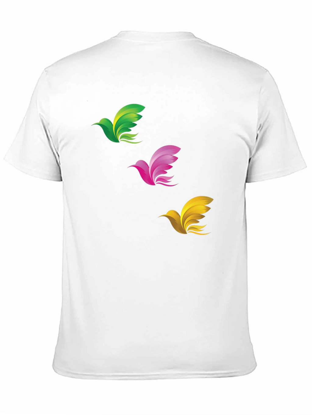 Abstract Bird Graphic Print Mens Black T-Shirt