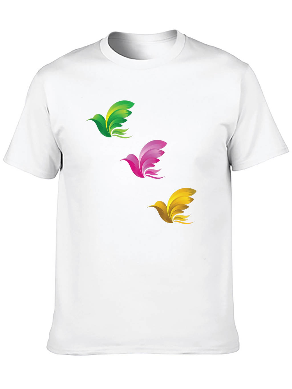 Abstract Bird Graphic Print Mens Black T-Shirt