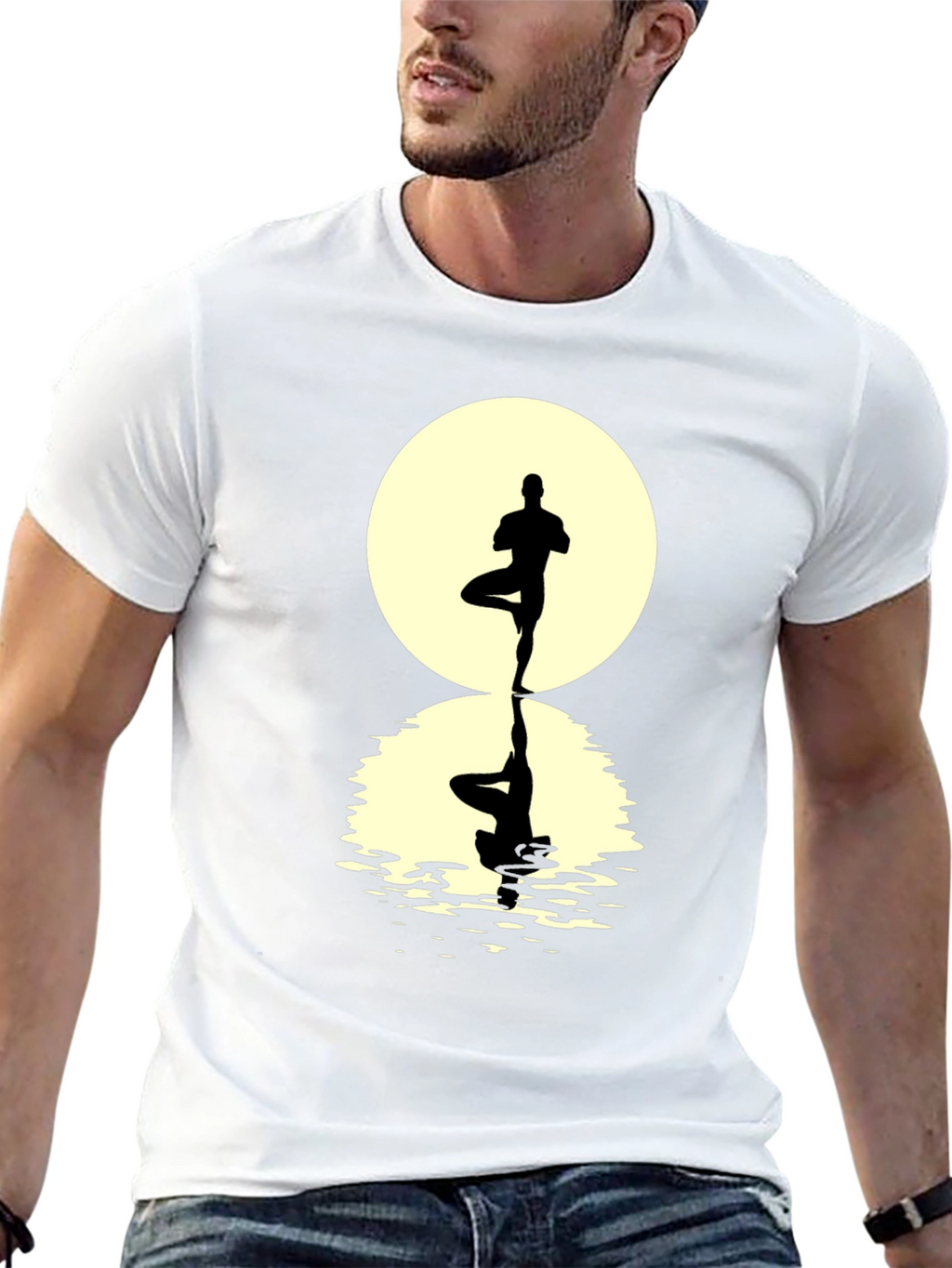Yoga Pose Silhouette Graphic Tee