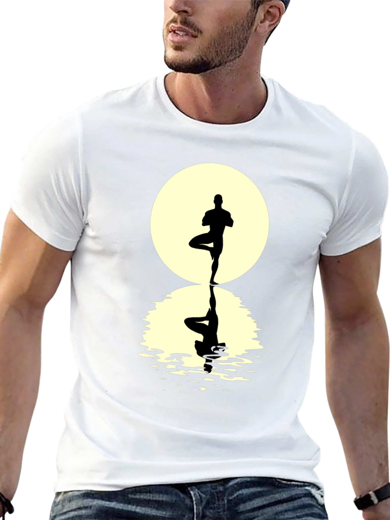 Yoga Pose Silhouette Graphic Tee