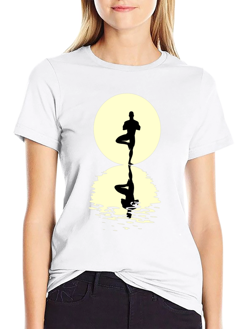 Yoga Pose Silhouette Graphic Tee