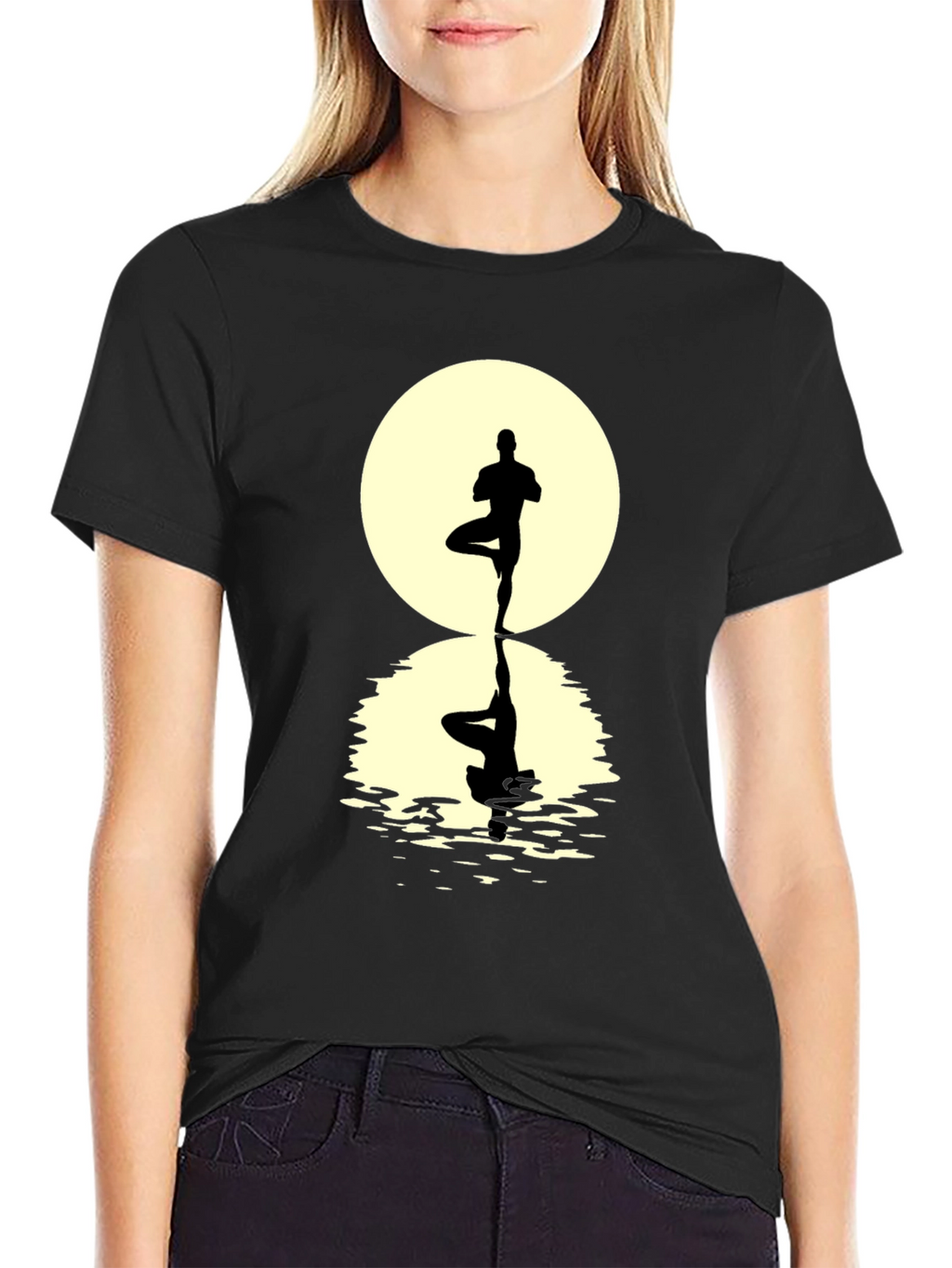 Yoga Pose Silhouette Graphic Tee