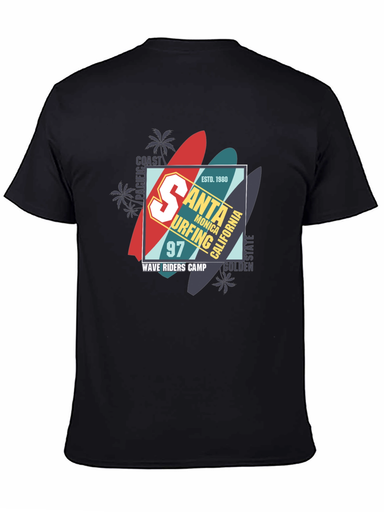 Santa Monica Surfing T-Shirt - Wave Riders Camp