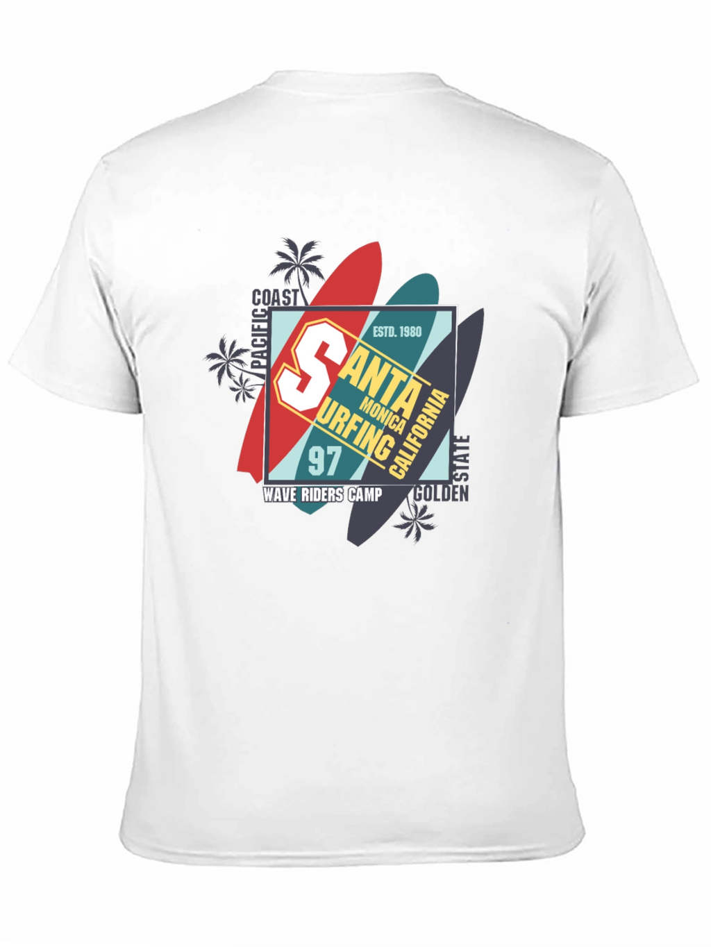 Santa Monica Surfing T-Shirt - Wave Riders Camp