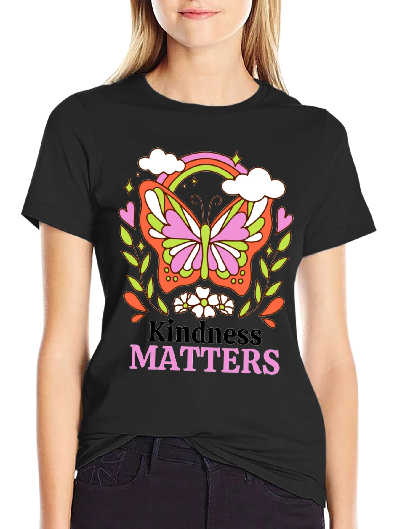 Kindness Matters Butterfly Graphic T-Shirt