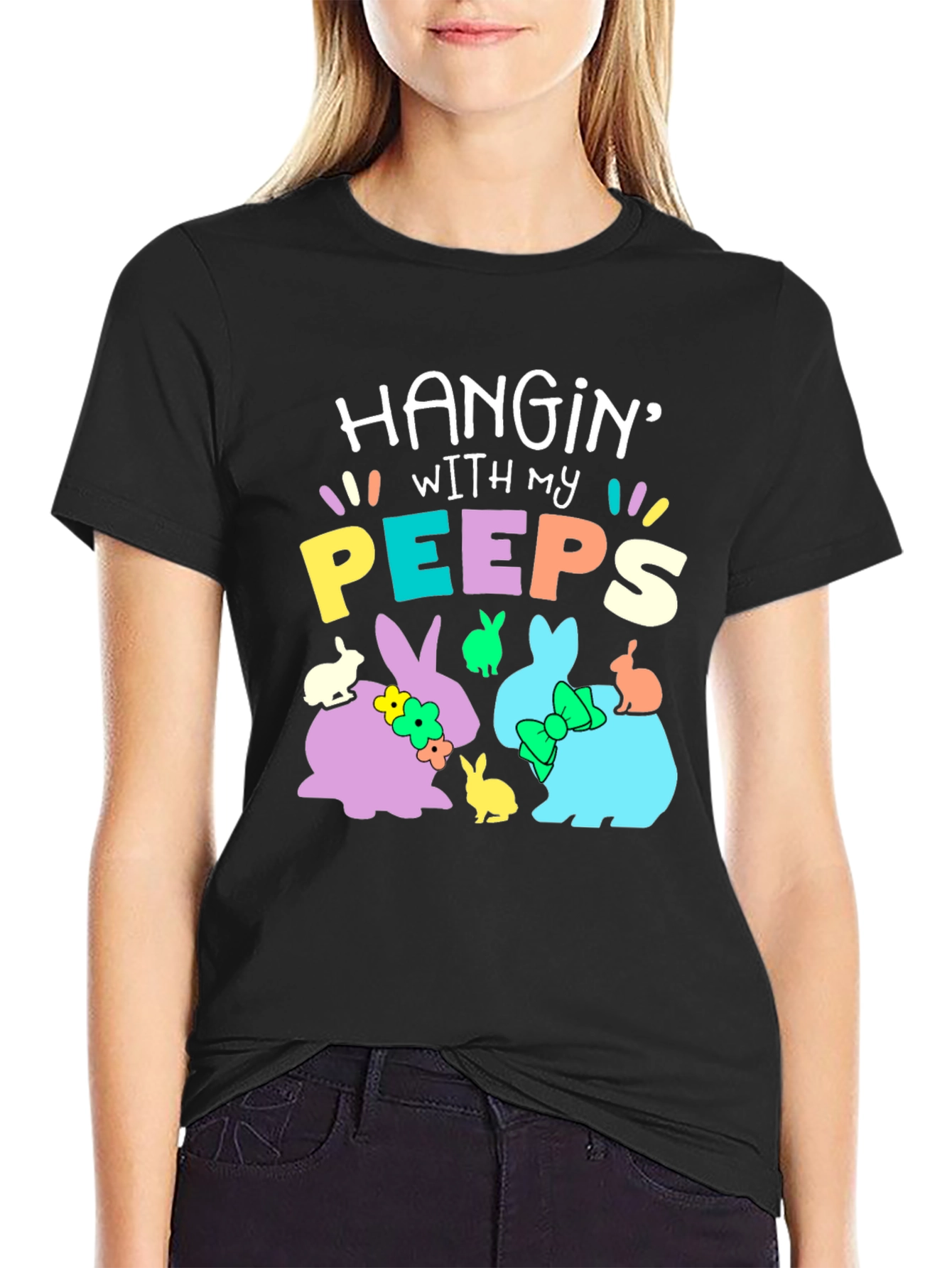 Hanging with My Peeps Easter T-Shirt - Bunny Design