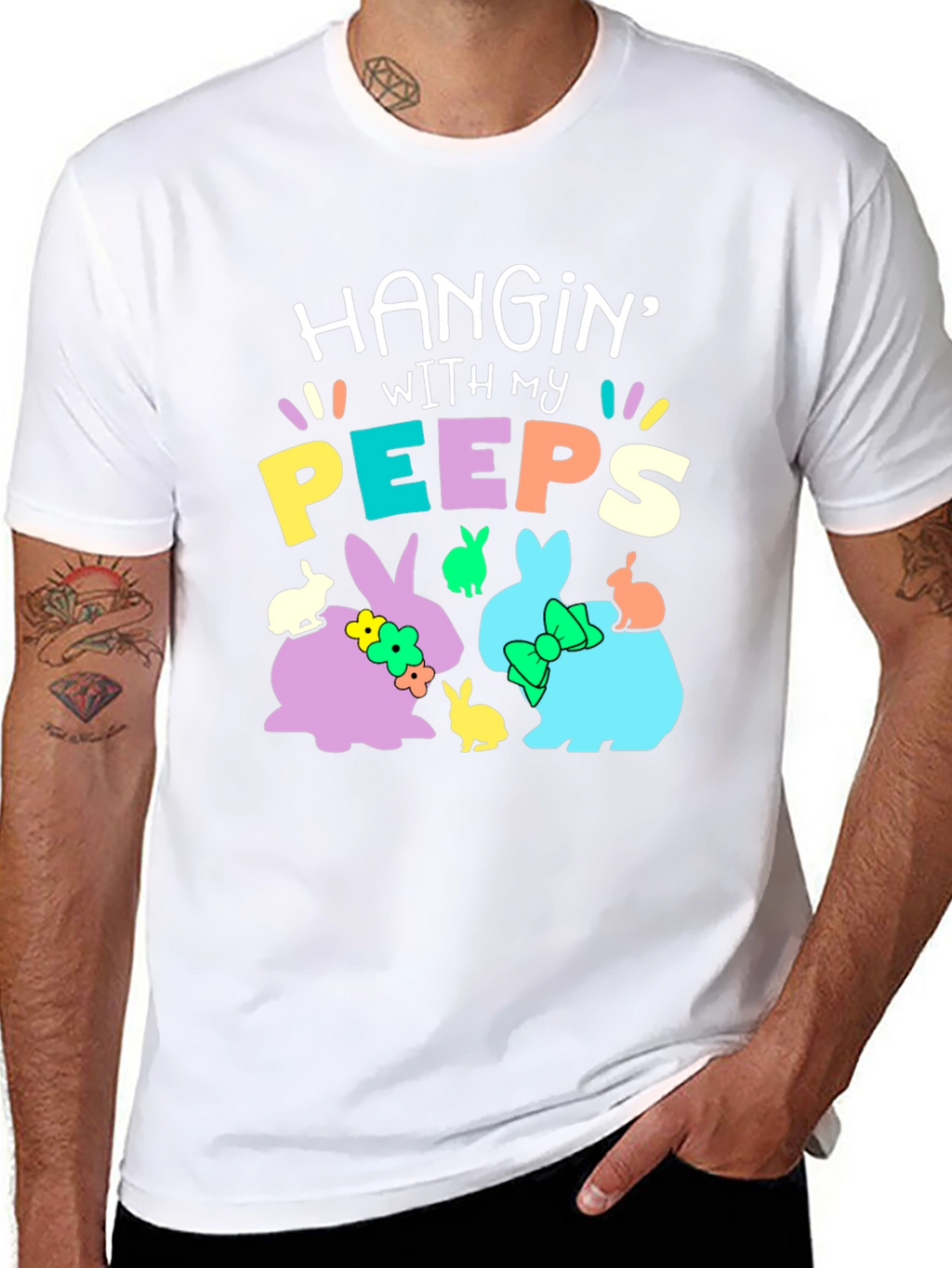 Hanging with My Peeps Easter T-Shirt - Bunny Design