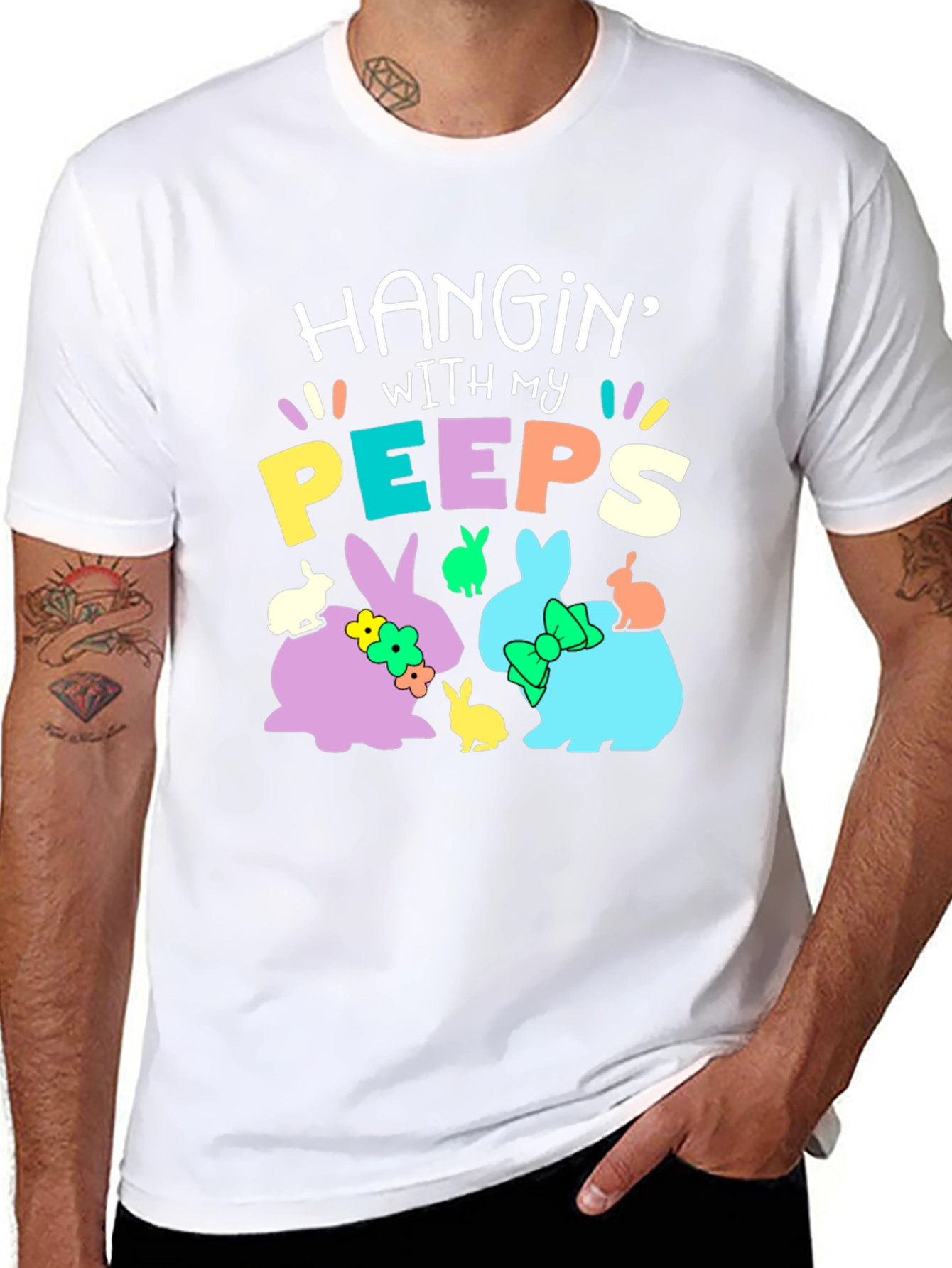 Hanging with My Peeps Easter T-Shirt - Bunny Design