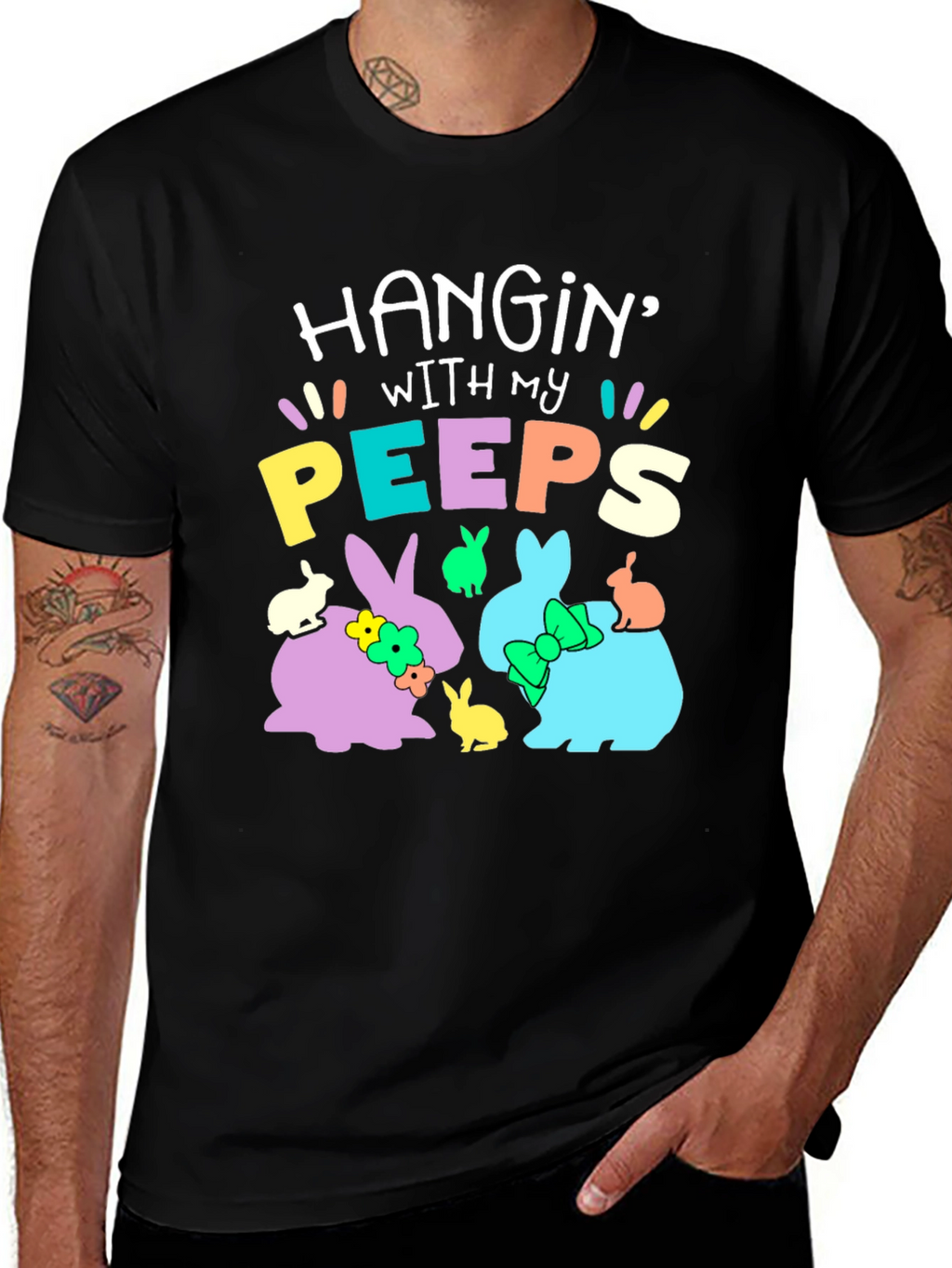 Hanging with My Peeps Easter T-Shirt - Bunny Design