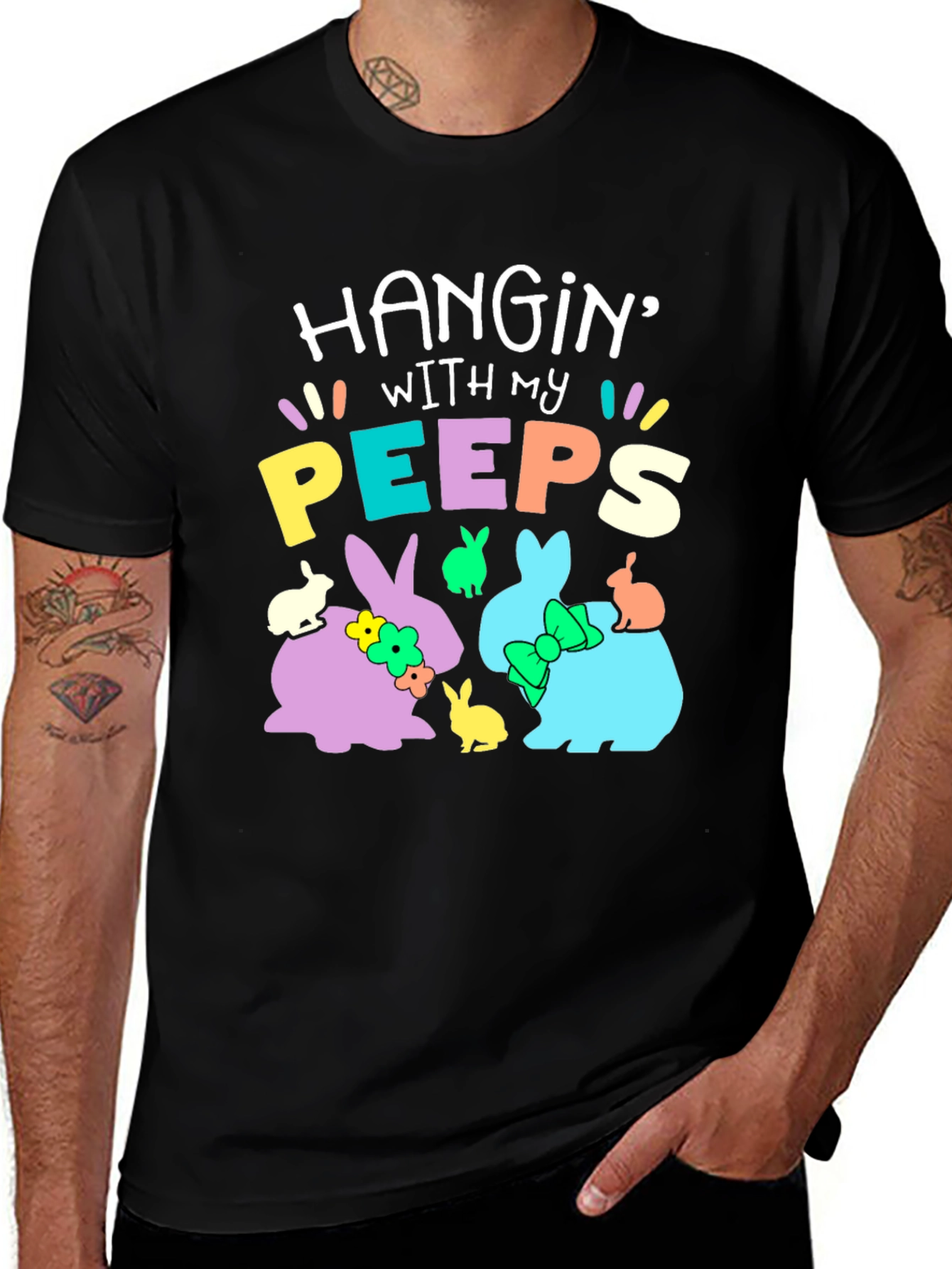 Hanging with My Peeps Easter T-Shirt - Bunny Design