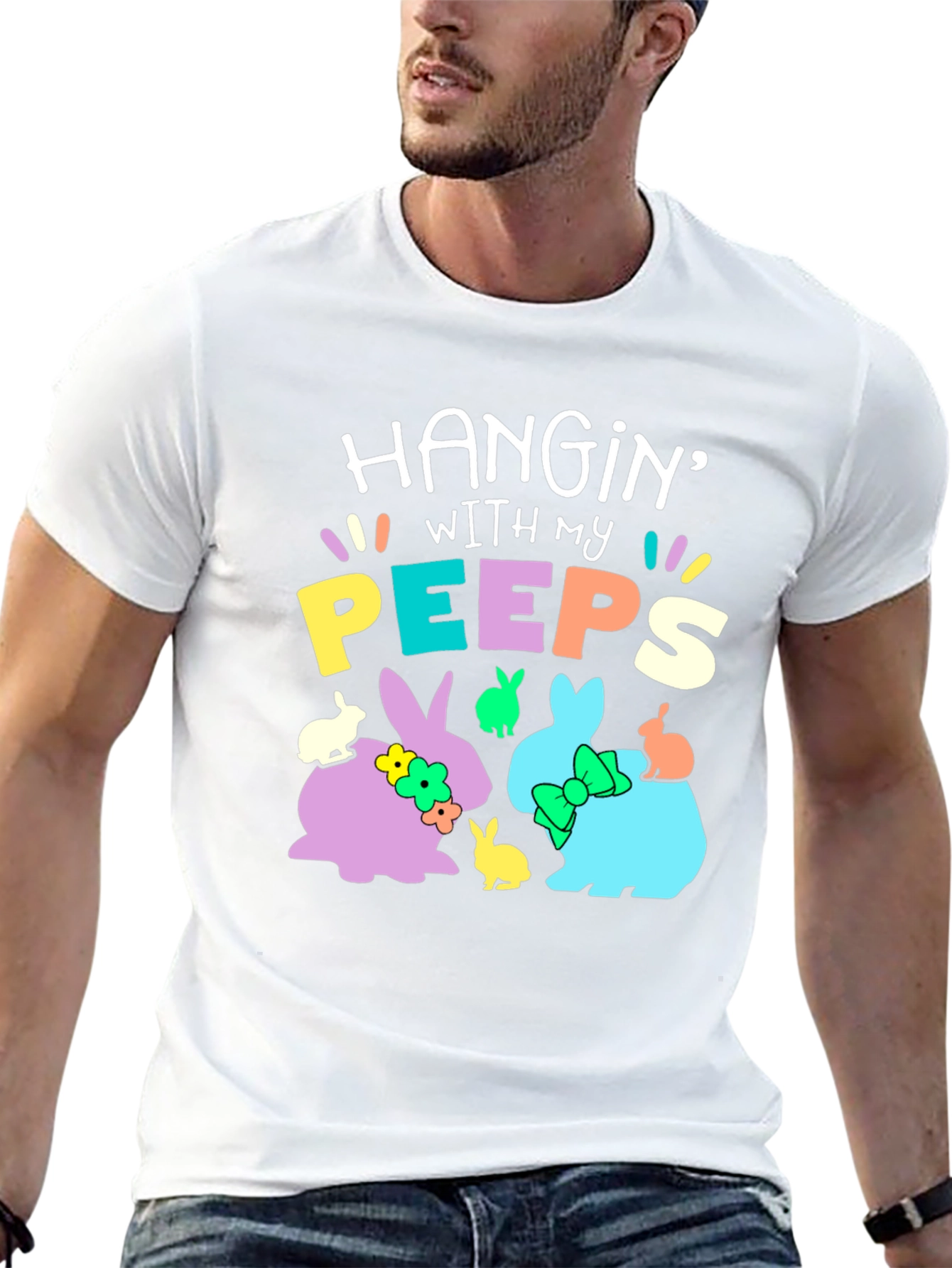 Hanging with My Peeps Easter T-Shirt - Bunny Design