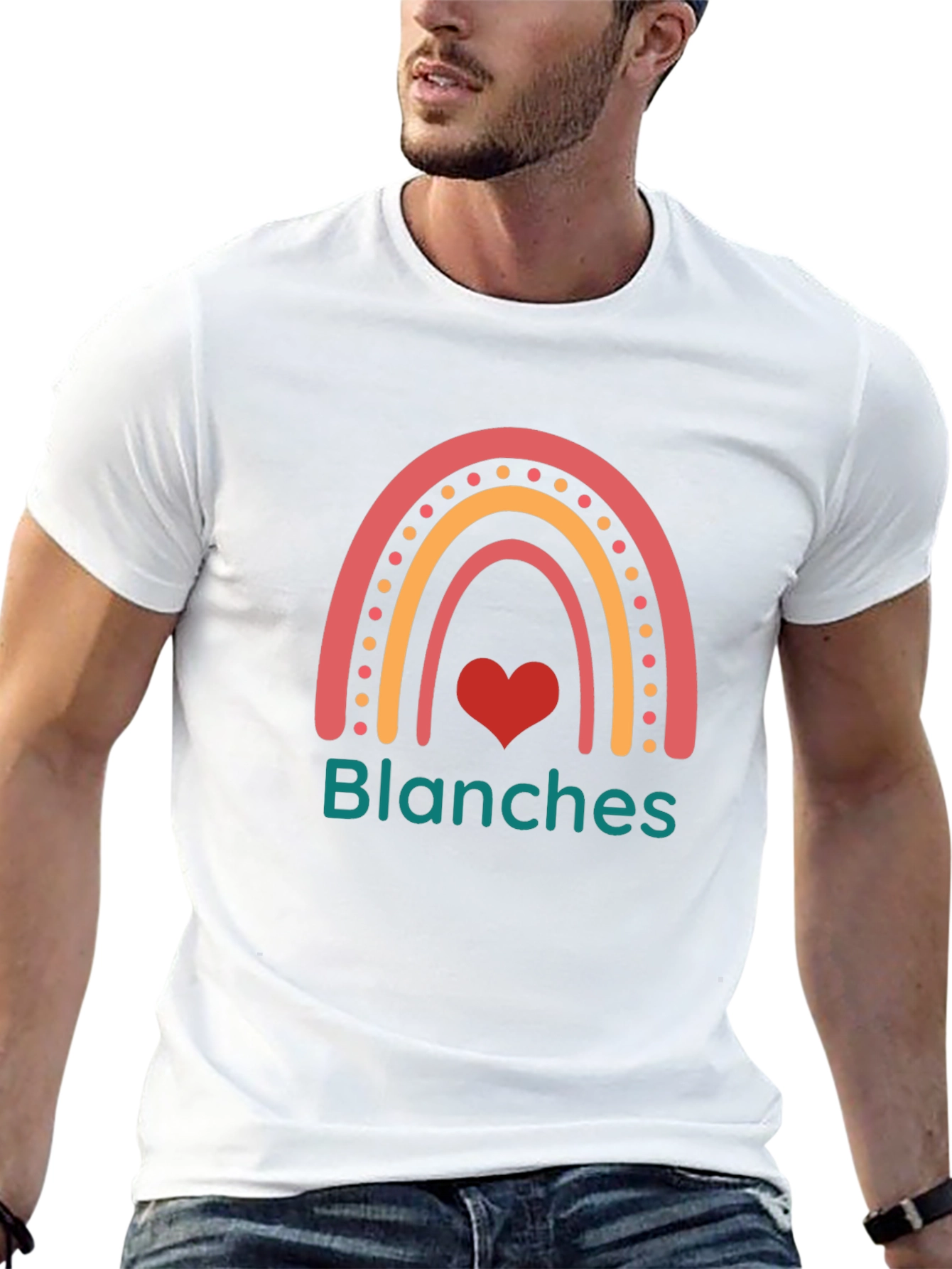 Blanches Rainbow Heart Graphic Tee - Trendy Casual