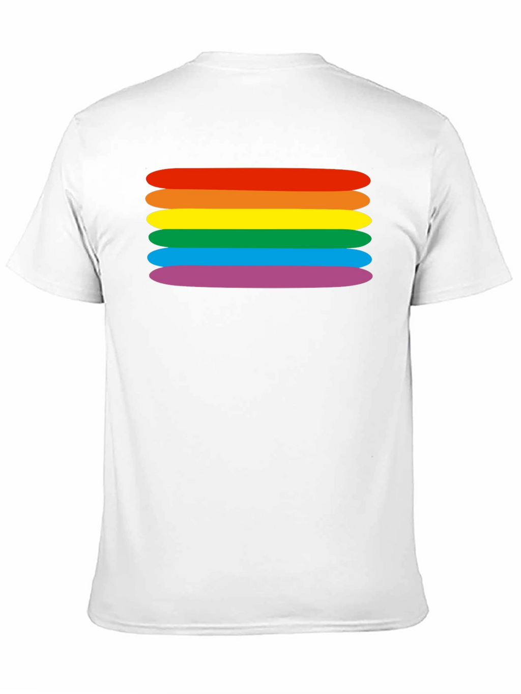 Rainbow Stripes Graphic Tee - Black Cotton Blend T-Shirt