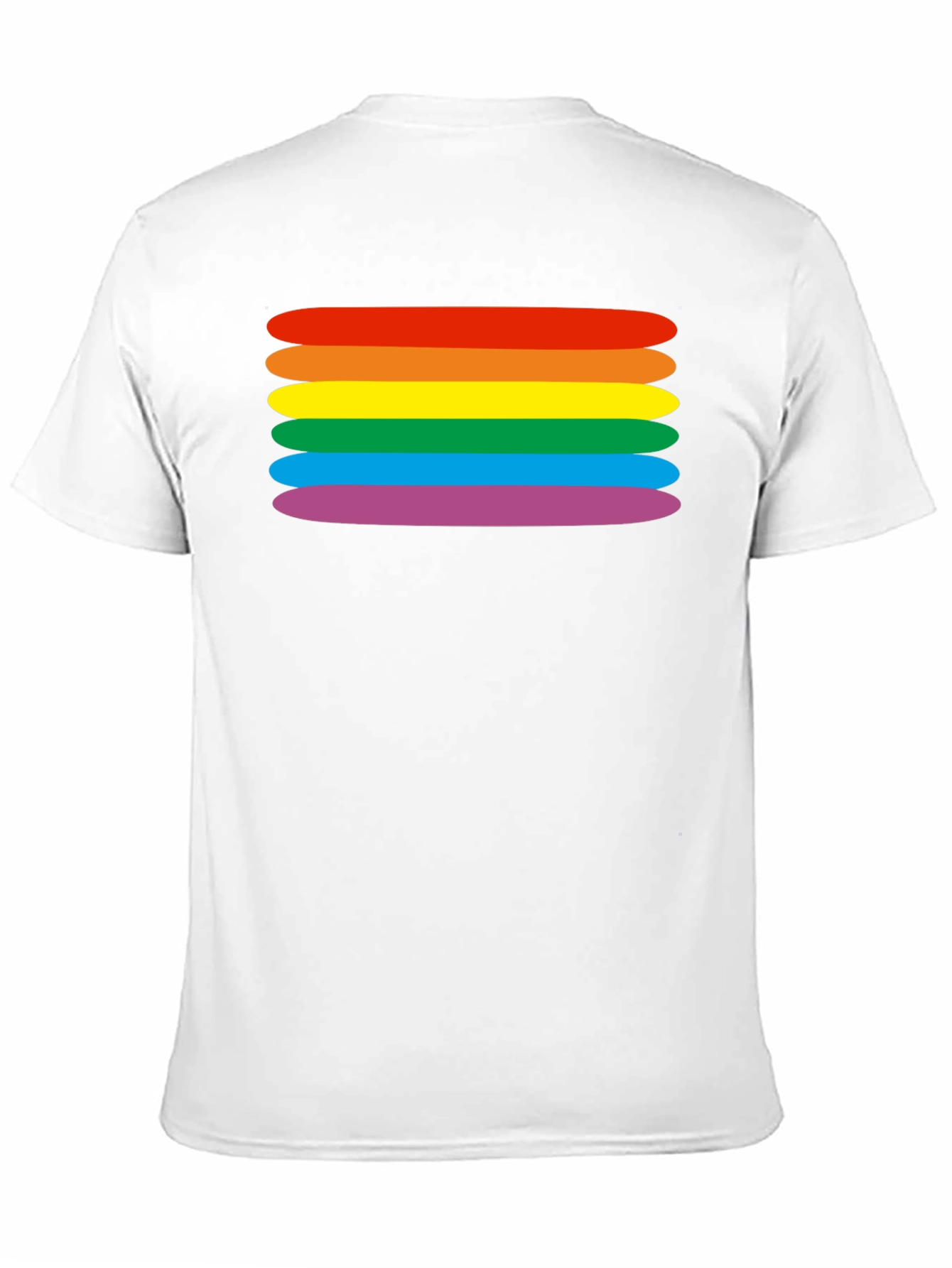 Rainbow Stripes Graphic Tee - Black Cotton Blend T-Shirt