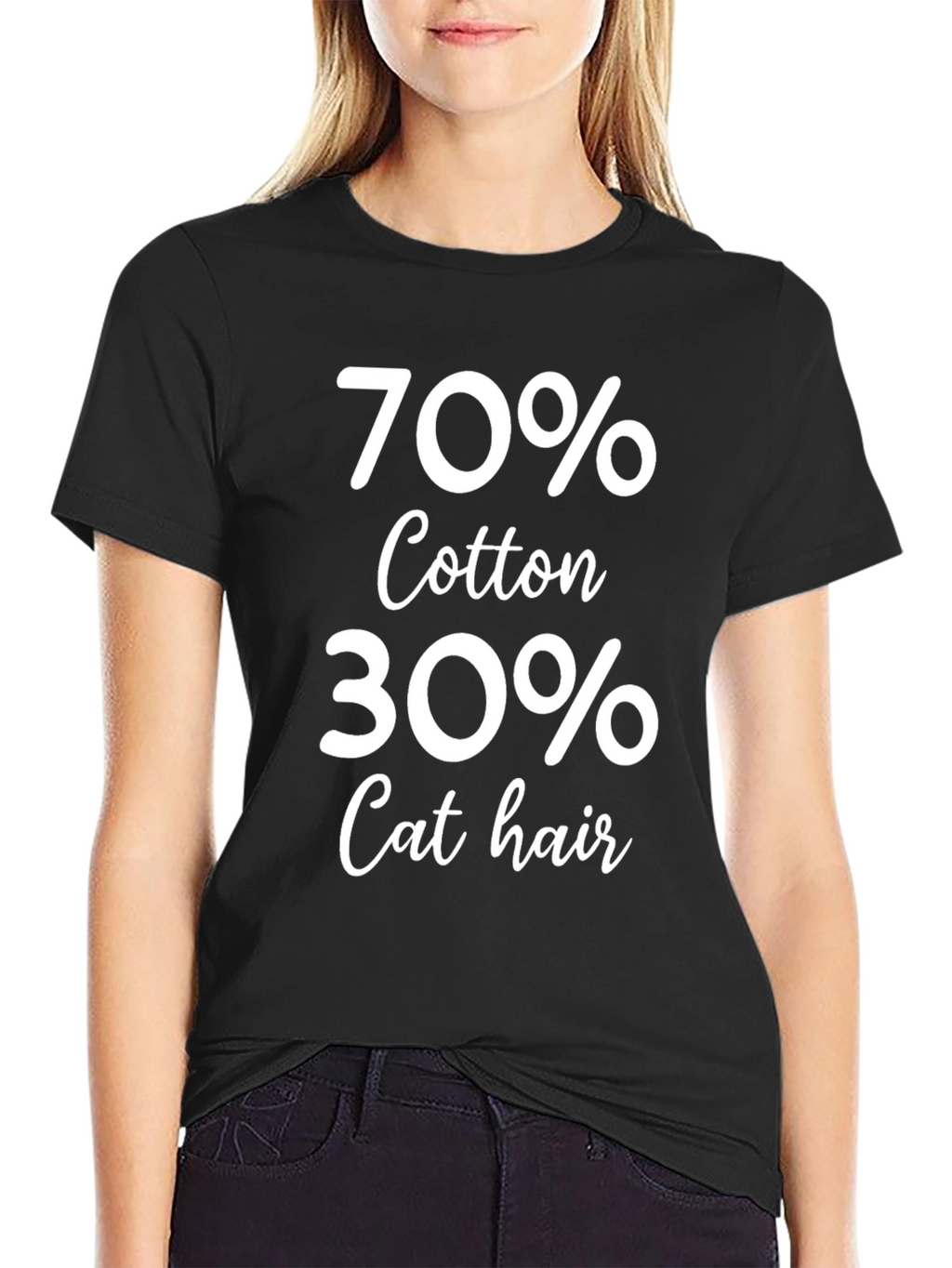 Humorous 70% Cotton 30% Cat Hair T-Shirt