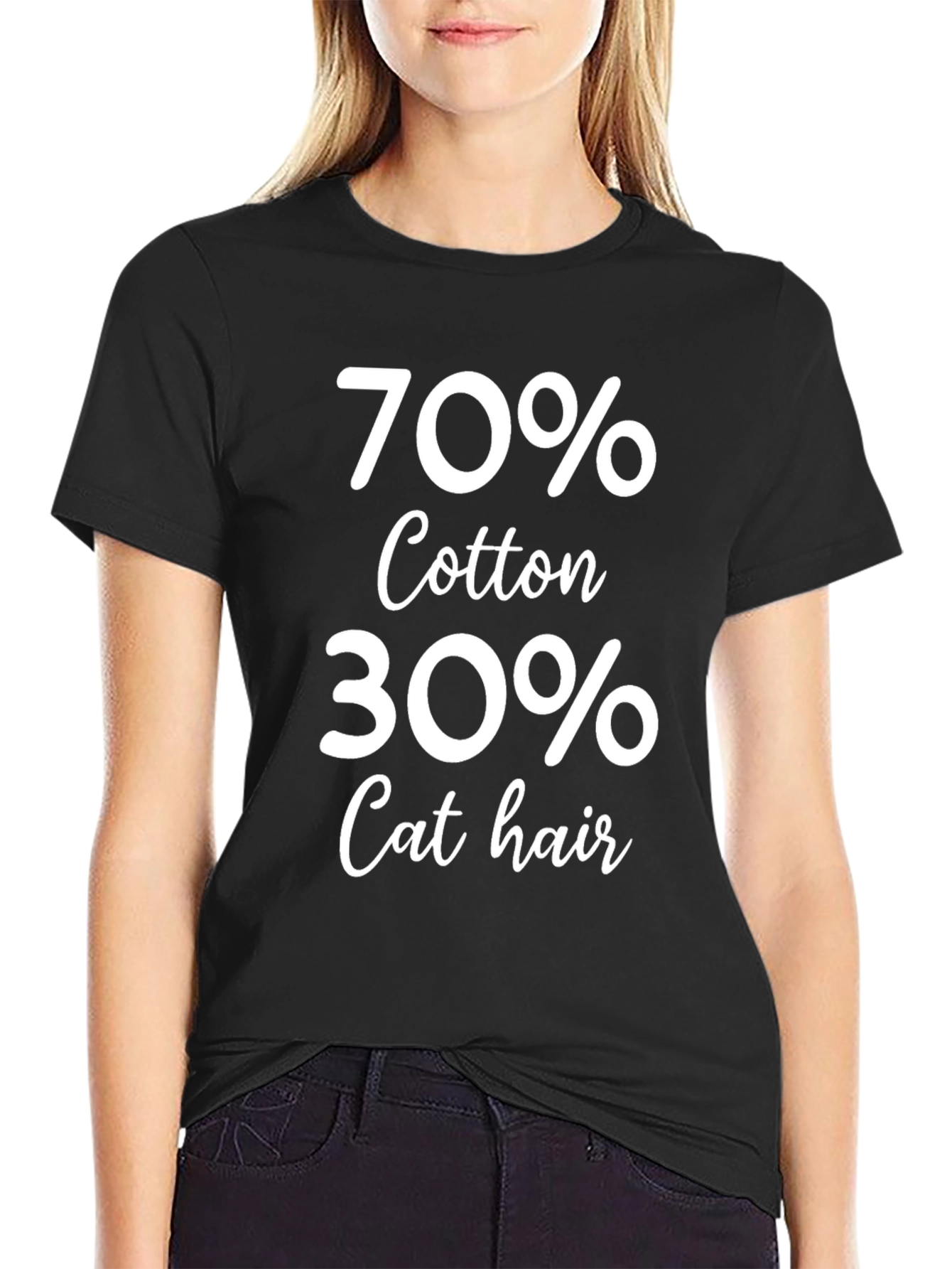 Humorous 70% Cotton 30% Cat Hair T-Shirt
