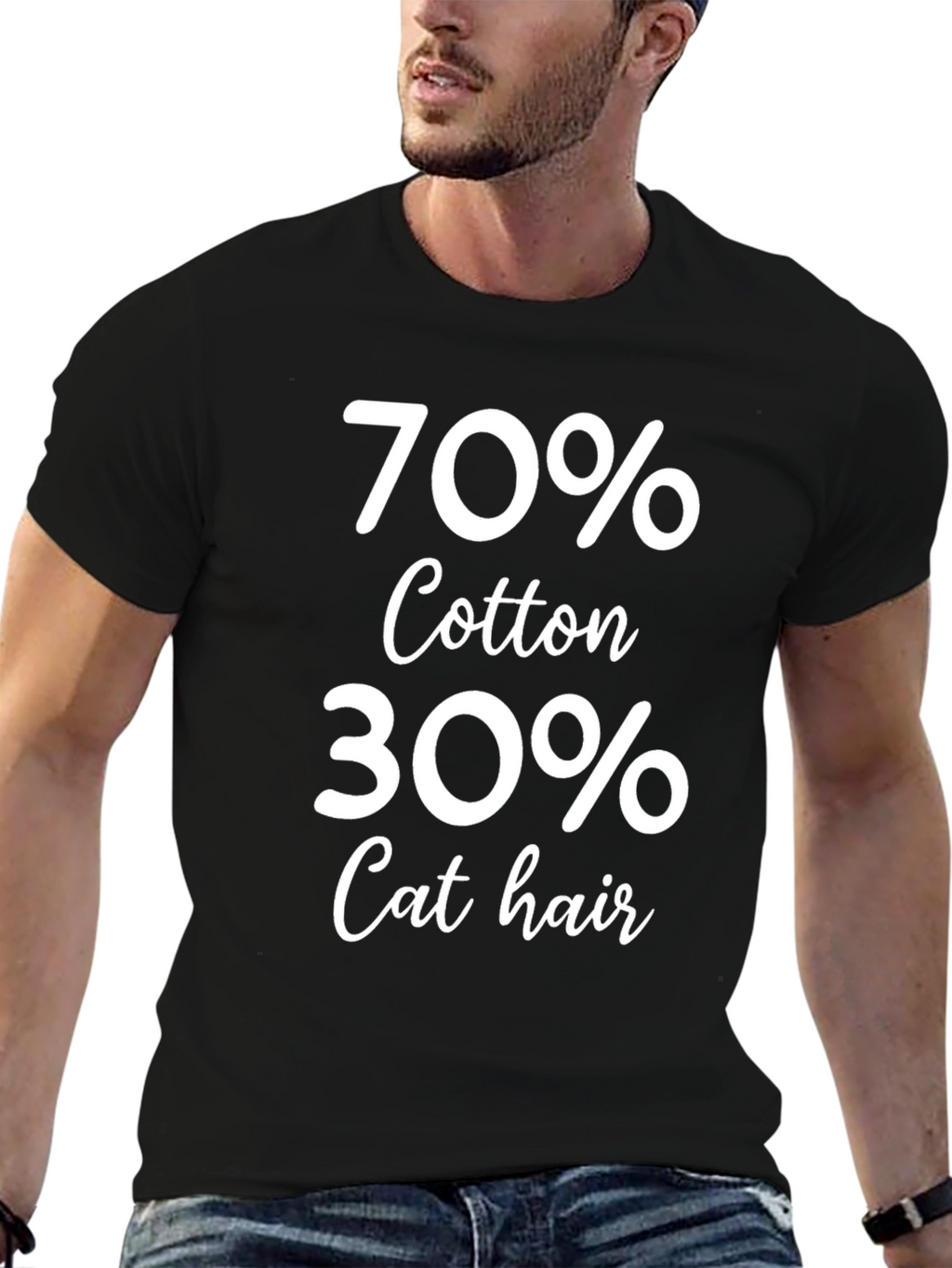 Humorous 70% Cotton 30% Cat Hair T-Shirt