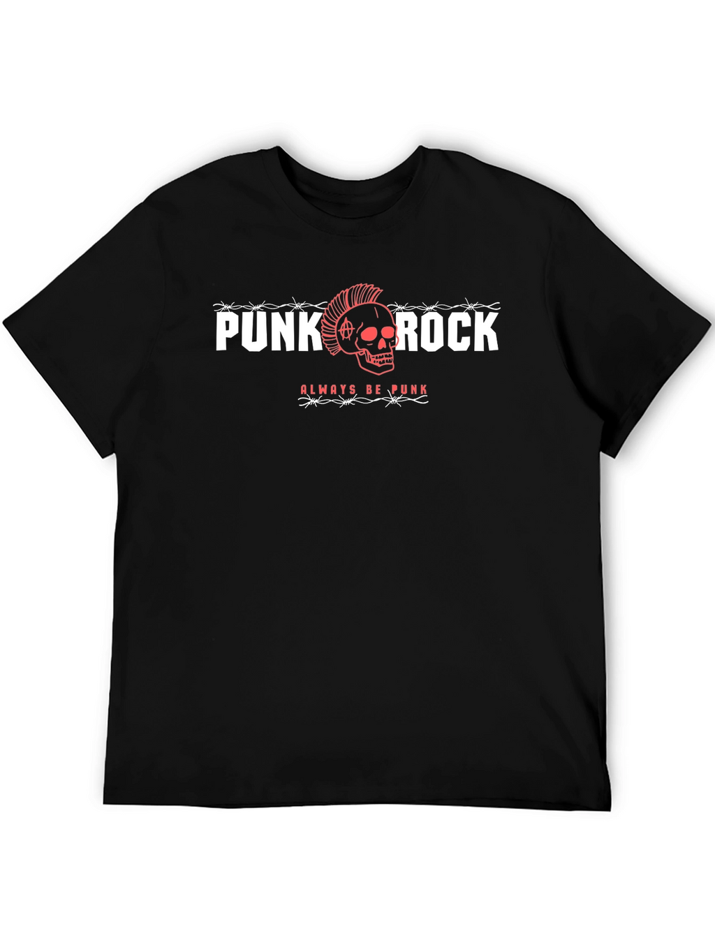 Punk Rock Skull Graphic T-Shirt - Always Be Punk
