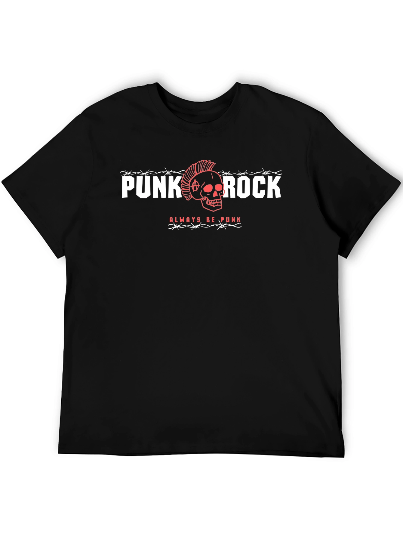 Punk Rock Skull Graphic T-Shirt - Always Be Punk