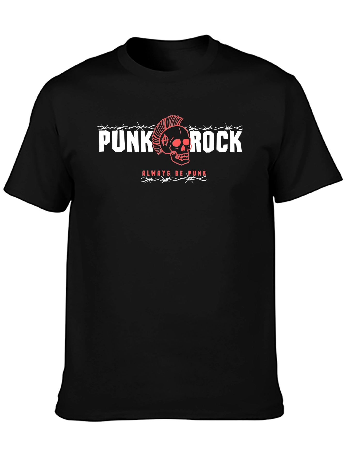 Punk Rock Skull Graphic T-Shirt - Always Be Punk