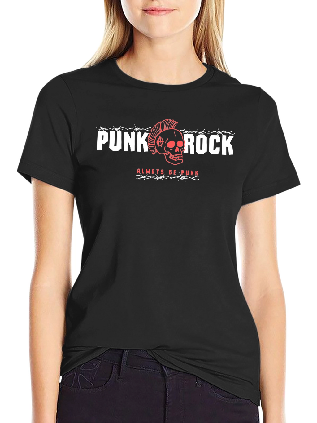 Punk Rock Skull Graphic T-Shirt - Always Be Punk