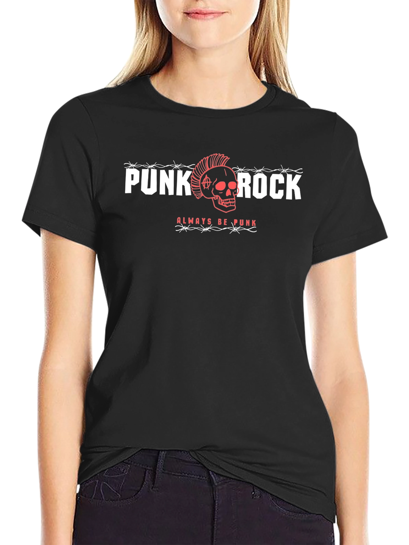 Punk Rock Skull Graphic T-Shirt - Always Be Punk