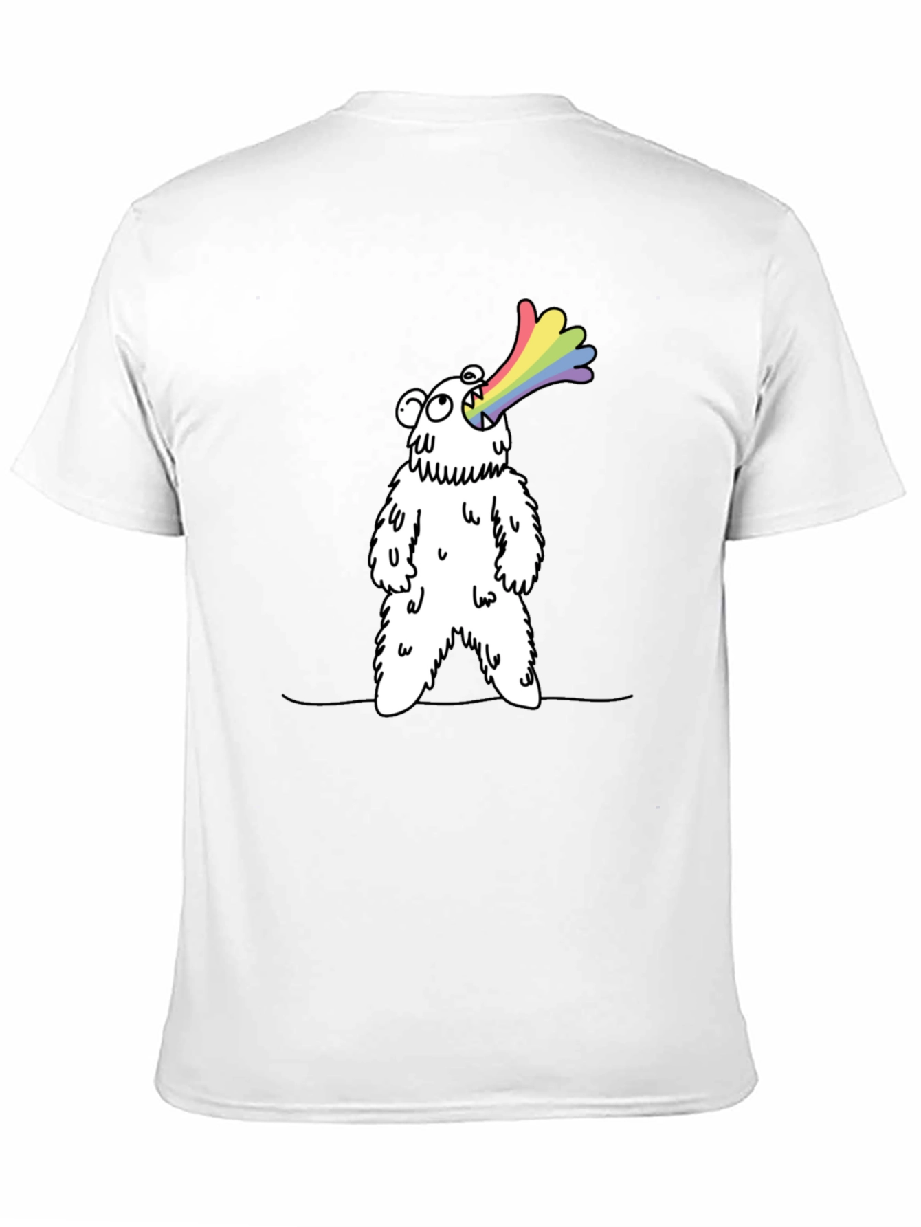 Rainbow Vomiting Bear Graphic Tee - Fun Novelty Shirt