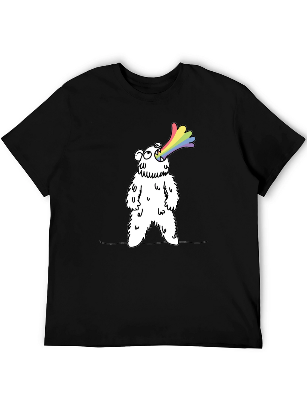 Rainbow Vomiting Bear Graphic Tee - Fun Novelty Shirt