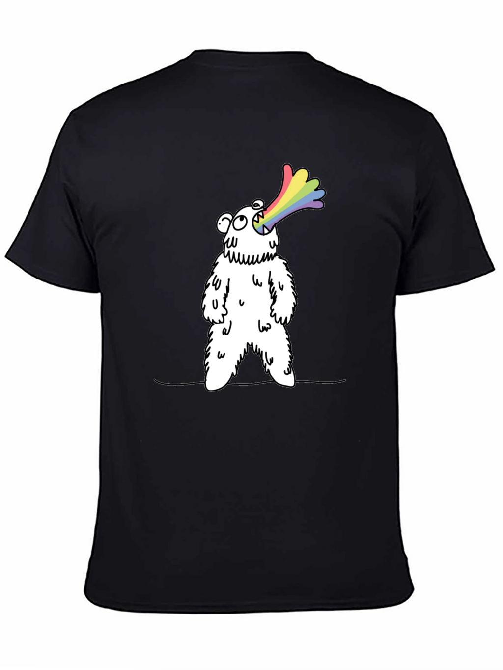 Rainbow Vomiting Bear Graphic Tee - Fun Novelty Shirt