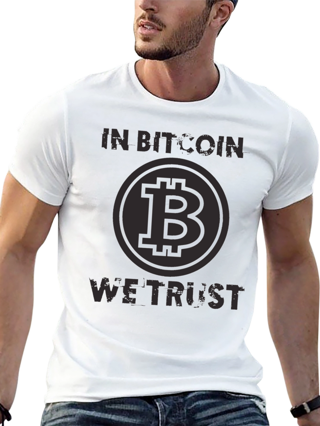 In Bitcoin We Trust Black T-Shirt Crypto Currency Tee