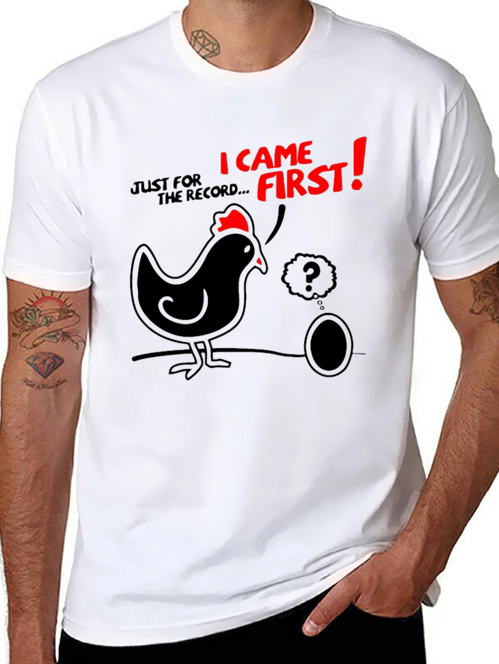 Chicken or Egg Mens Graphic Tee
